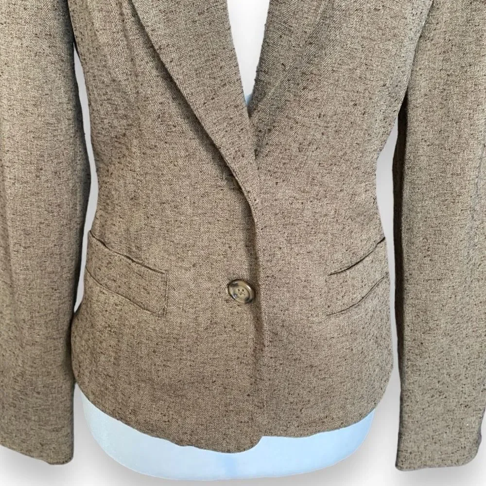 Vintage‎ 90s Rampage Blazer Jacket Tan Brown Tweed Structured Classic Schoolboy